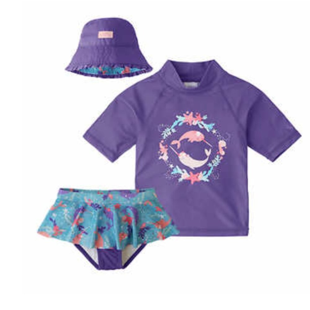 Swimsuit 2 pc & bucket hat toddler girls sizes 12-18 months,  2T or 4T